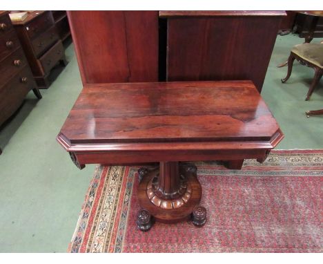 A William IV rosewood card table 