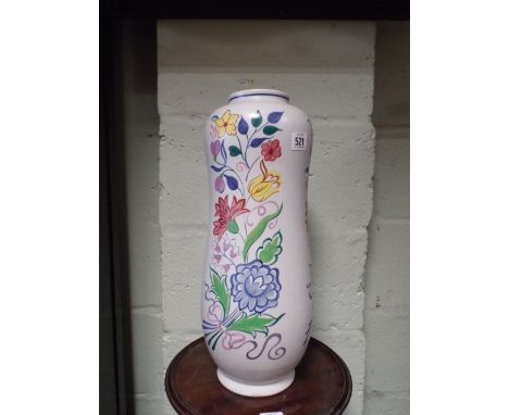 Large Poole Pottery peanut shaped vase with traditional floral decoration 45cm tall 