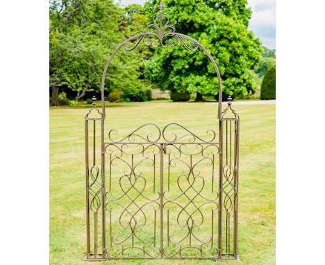ARCHITECTURAL GARDEN GATE, 254cm H x 147cm W x 22cm D, Regency style. 