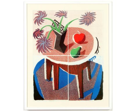 DAVID HOCKNEY, Table with Plant, off set poster, 55cm x 41.5cm. 