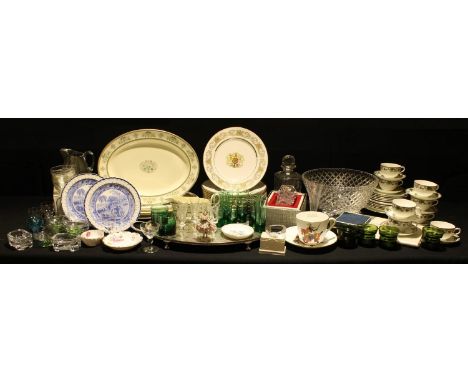 Ceramics &amp; Glass - a cut glass punch bowl; a Collingwood part tea service; a set of eight Colclough dinner plates; a cut 