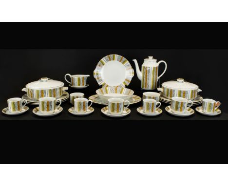 Jessie Tait Midwinter Tablewear In Sienna Design Circa 1960's, approx 29 pieces, all in good condition to include two tureens