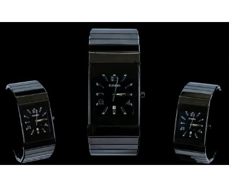 Rado Date-Just Diastar Gents Hi-Tech Black Ceramic Wrist Watch. Features Original Rado Crown, Scratch proof. Serial No 057611
