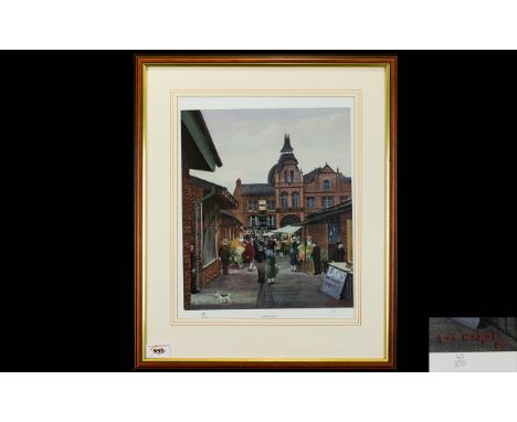Tom Dodson 1910 - 1991 Ltd and Numbered Edition Colour Print. Titled ' Market Day ' This Is Number 40 of 500. Mounted and Fra