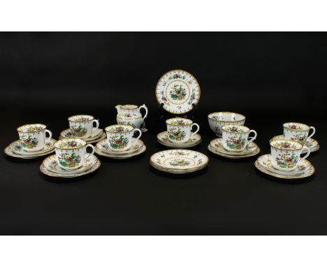 Copeland - Spode Bone China ( 29 ) Piece Tea Service - Made for Harrods London 1910 - 1920 ' Peplow ' Design / Pattern. Compr