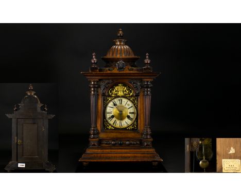 Hamburg American Clock H.A.C - Black Forest 14 Day Striking Mantle Clock, Made In Wiirttemberg. Strikes on 1/2 and Full Hour 