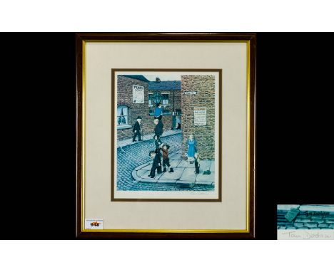 Tom Dodson 1910 - 1991 Artist Pencil Signed Ltd and Numbered Edition Colour Print. Titled ' Mill Street ' Ltd Edition of 850 