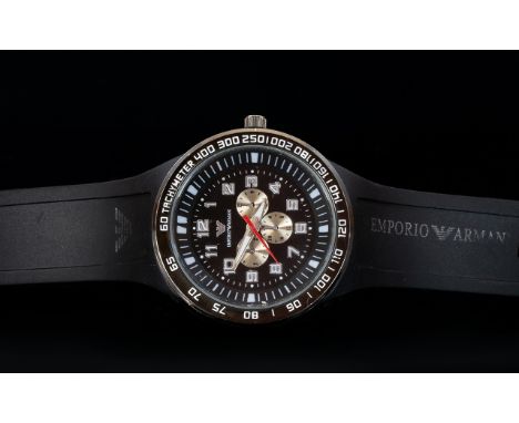 Emporio Armani Multi Dial Chronograph Wristwatch with tachymeter function.