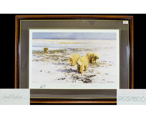 David Shepherd Artist Signed Ltd and Numbered Edition Colour Lithograph / Print. Titled ' Lone Wanderers of The Arctic ' No 2