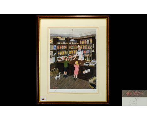 Tom Dodson 1910 - 1991 Ltd and Numbered Edition Colour Print. Titled ' Saturday Penny ' This Is Number 41 of 500. Mounted and