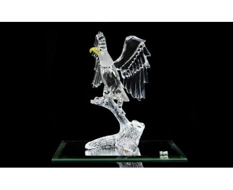 Swarovski - Silver Crystal Figurine ' Bald Eagle ' Feathered Friends. Designer Adi Stocker. Num 7670 000 002. Issued 2000 - 2