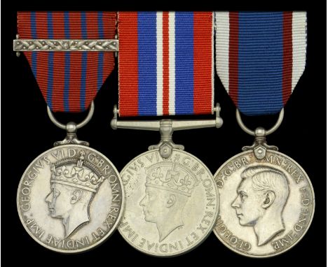 An excessively rare Second War 1940-41 bomb and mine disposal operations George Medal and Second Award Bar group of three awa