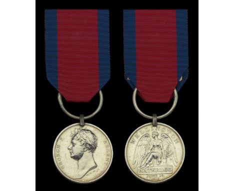 Waterloo 1815 (Corp. Richard Hamm, 1st Batt. 40th Reg. Foot.) fitted with original steel clip and later ring suspension, ligh