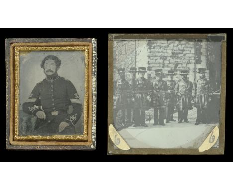 An Ambrotype of an Artillery Sergeant. A ninth plate (2 1/2 in x 2 in) ambrotype of an Artillery Sergeant, c.1860, contained 