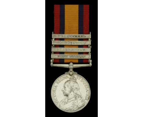 Queen’s South Africa 1899-1902, 4 clasps, Cape Colony, Paardeberg, Driefontein, Transvaal (75564 Gnr: W. S. Sigston, 15th Coy