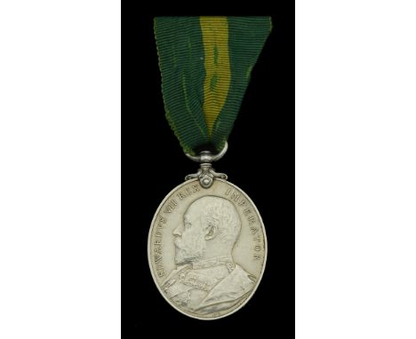 Territorial Force Efficiency Medal, E.VII.R. (113 Gnr: D. Malton. 1/London B. R.F.A.) good very fine  £60-£80
