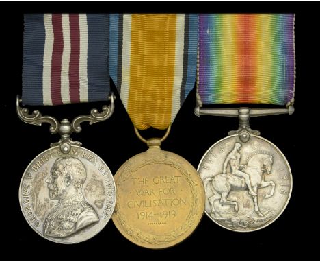 A Great War ‘Western Front’ M.M. group of three awarded to Corporal A. J. Howes, King’s Own Yorkshire Light Infantry  Militar