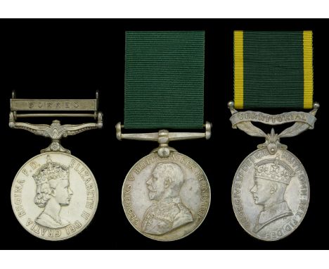 General Service 1962-2007, 1 clasp, Borneo (23686254 Cpl. H. Mc.Quaid. A & SH.); Volunteer Force Long Service Medal (India & 