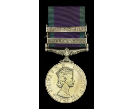 General Service 1962-2007, 2 clasps, Borneo, Malay Peninsula, second clasp loose on riband (M.957208 D. R. Stewart. L.R.E.M. 