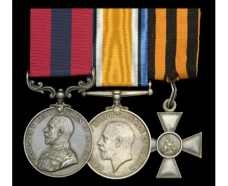 A Great War 1915 ‘Battle of Neuve Chapelle’ D.C.M., Russian Cross of St. George group of three awarded to Lance-Corporal S. J