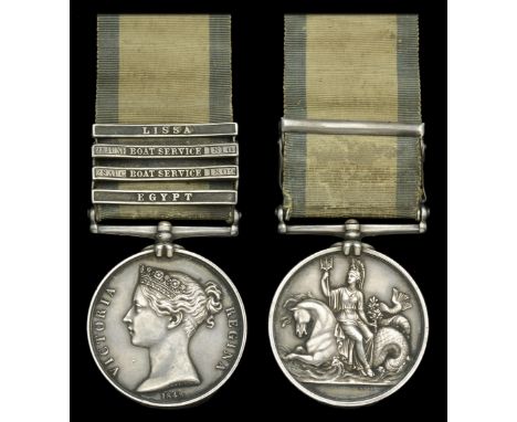 Naval General Service 1793-1840, 4 clasps, Egypt, 28 Aug Boat Service 1809, 28 June Boat Service 1810, Lissa (Francis Blyth.)