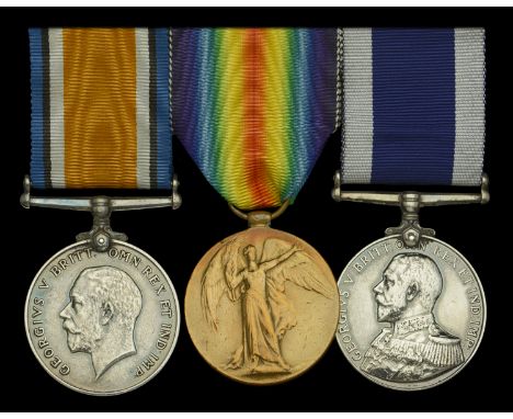 Three: Gunner A. W. J. Walker, Royal Marine Artillery  British War and Victory Medals (R.M.A. 11564 Gr. A. W. J. Walker.); Ro