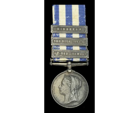 Egypt and Sudan 1882-89, undated reverse, 3 clasps, El-Teb_Tamaai, The Nile 1884-85, Kirbekan (1193 Lce. Corpl. J. Hogg. 1/Rl
