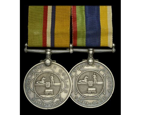 An Anglo-Boer War D.T.D. pair awarded to Vechtgeneraal J. N. H. Grobler, Ermelo Kommando  Anglo-Boer War Decoration for Loyal