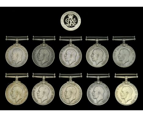 British War Medal 1914-20 (10) (14824 Pte. J. S. Douglas. R. Scots; S-6296 Pte. J. E. Brew, R. Highrs.; 3681 Pte. D. Cormack,