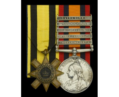 Pair: Private J. Stell, 2nd Battalion, West Yorkshire Regiment  Ashanti Star 1896 (2127 Pte. J. Stell 2. W. Yorks R.) reverse