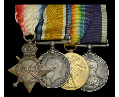 Four: Master-at-Arms W. J. Stocks, Royal Navy  1914-15 Star (206861, W. J. Stocks, Sh. Cpl. 1, R.N.); British War and Victory