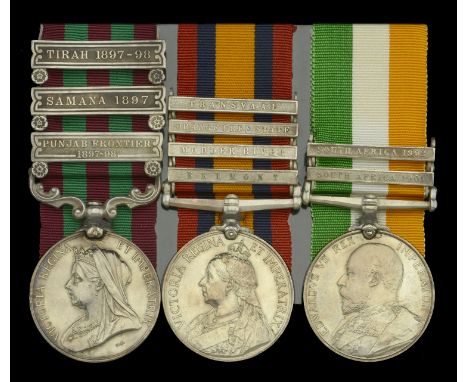 Three: Sergeant L. Thurgood, Northamptonshire Regiment  India General Service 1895-1902, 3 clasps, Punjab Frontier 1897-98, S