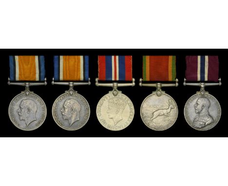 An unusual ‘double issue’ group of five awarded to Sergeant Major Instructor J. N. Grobler, Union Defence Force  British War 