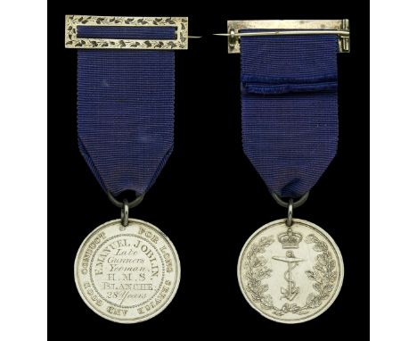 Royal Navy L.S. & G.C., Anchor obverse, ‘Inverted’ reverse (Emanuel Joblin Late Gunners Yeoman, H.M.S. Blanche. 28 Years) pie