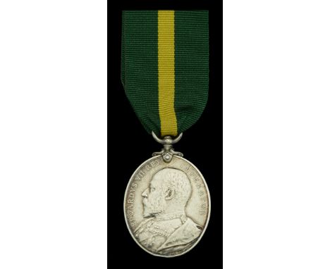 Territorial Force Efficiency Medal, E.VII.R. (117 Cpl. D. Inglis, 4/W.L. (Hwtzr:) B. R.F.A.) very fine  £60-£80