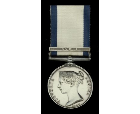 Naval General Service 1793-1840, 1 clasp, Syria (Thomas Atwell.) edge bruising, good very fine £600-£800  ---  Provenance: Gl