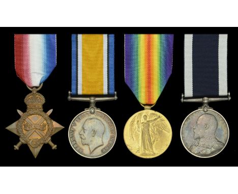Four: Chief Petty Officer W. Godley, Royal Navy  1914-15 Star (160669 W. Godley. P.O., R.N.); British War and Victory Medals 