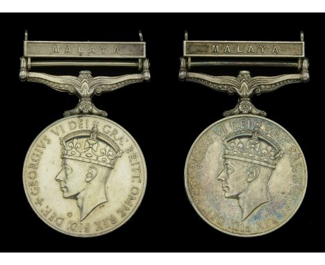 General Service 1918-62, 1 clasp, Malaya, G.VI.R. (2) (J/73993 P.C. Syed Monzil B. Syed Abdul Rahman, Army Dep. Pol.; J/92698