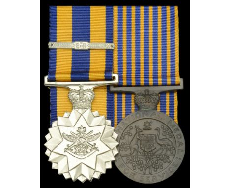 An Australian Forces pair awarded to Warrant Officer K. H. W. Willert, Royal Australian Army Ordnance Corps  Australia, Defen