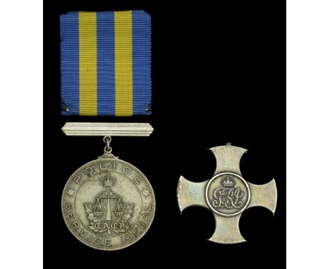 Canadian Association of Chiefs of Police Service Medal, Silver, English issue, the reverse engraved ‘Municipality of Esquimal