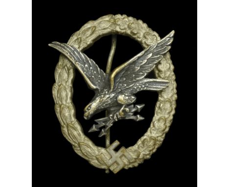 A Luftwaffe Radio Operator’s/Air Gunner’s Badge. A slightly later and heavier Juncker production, still finely detailed, with