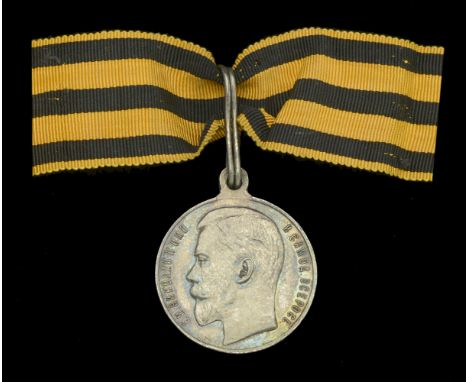 Russia, Empire, Medal for Zeal, Nicholas II, small silver medal, unnamed as issued, on incorrect ‘St. George’ riband, edge br