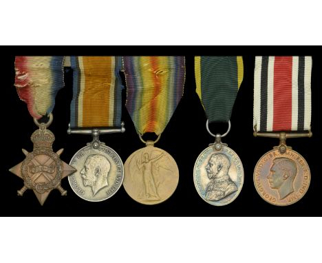 Five: Sergeant R. G. Elderfield, Royal Engineers  1914-15 Star (1272 Spr. R. G. Elderfield, R.E.); British War and Victory Me