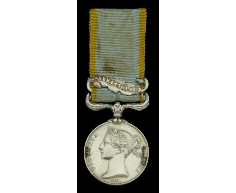 Crimea 1854-56, 1 clasp, Sebastopol (Srjt.-Mjr. R. Stevens. Rl. Hse. Arty.) officially impressed naming, brooch marks to obve