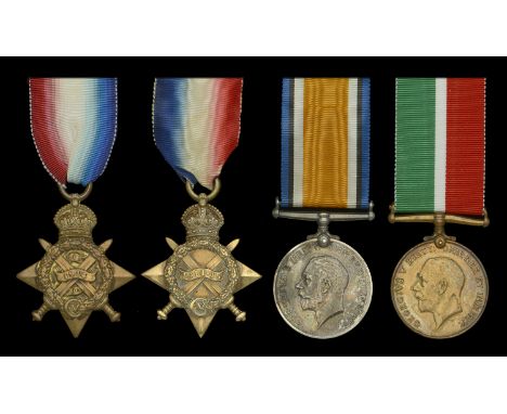 1914 Star (9210 Pte. D. Leary. 2/S. Staff: R.); 1914-15 Star (PS-2421 L. Cpl. J. C. Bennet. R. Fus.); British War Medal 1914-