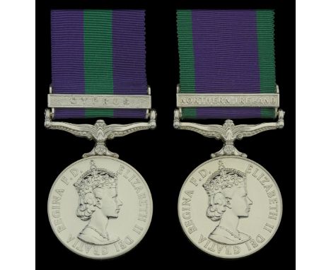 General Service 1918-62, 1 clasp, Cyprus (23371645 Sigmn. A. Sommerville. R. Sigs.) in named card box of issue; General Servi