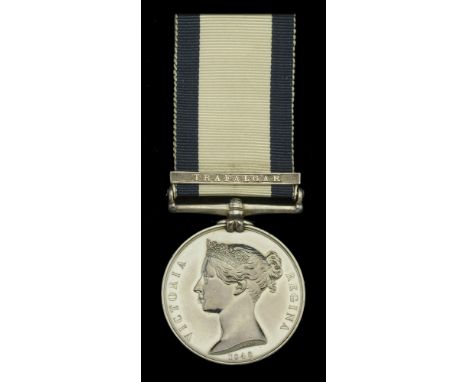 Naval General Service 1793-1840, 1 clasp, Trafalgar (Joseph Barrit.) a few minor marks and scratches, otherwise nearly extrem