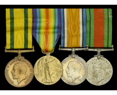 Four: Private A. G. Armstrong, Royal Sussex Regiment  British War and Victory Medals (276 Pte. A. G. Armstrong. R.E.); Territ