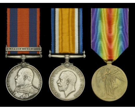 Three: Engineer Sub-Lieutenant R. L. Porteous, Royal Naval Reserve and Mercantile Marine  Transport 1899-1902, 1 clasp, S. Af