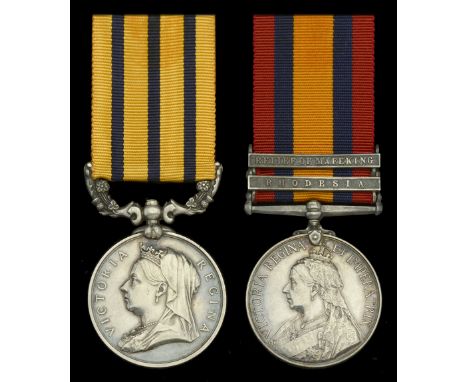 Pair: Trooper J. Bracken, South Rhodesia Volunteers  British South Africa Company Medal 1890-97, reverse Rhodesia 1896, no cl